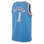 Men's Los Angeles Clippers Reggie Jackson #1 Nike Blue 2021 Swingman NBA Jersey - City Edition