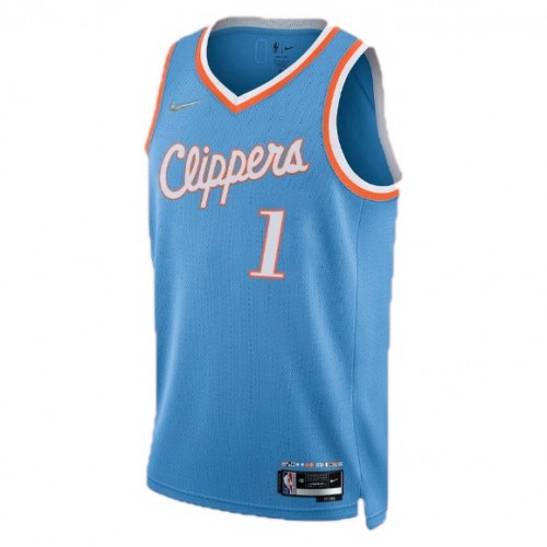 Men's Los Angeles Clippers Reggie Jackson #1 Nike Blue 2021 Swingman NBA Jersey - City Edition