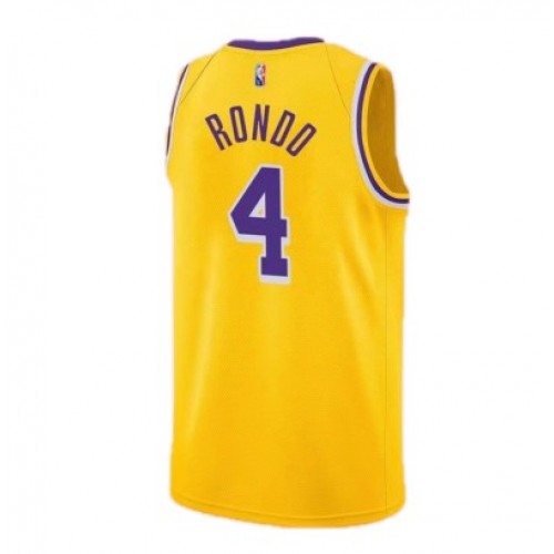 Men's Los Angeles Lakers Rajon Rondo #4 Nike Gold 2021/22 Swingman Jersey - Icon Edition