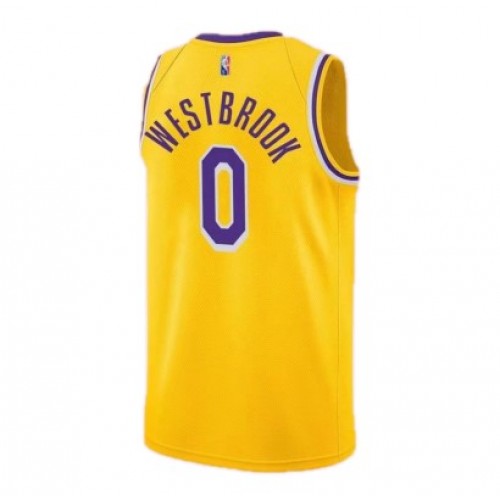 Men's Los Angeles Lakers Russell Westbrook #0 Nike Gold 2021/22 Swingman Jersey - Icon Edition