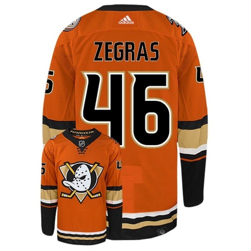 Men's Anaheim Ducks Trevor Zegras #46 adidas Orange Alternate Authentic Jersey