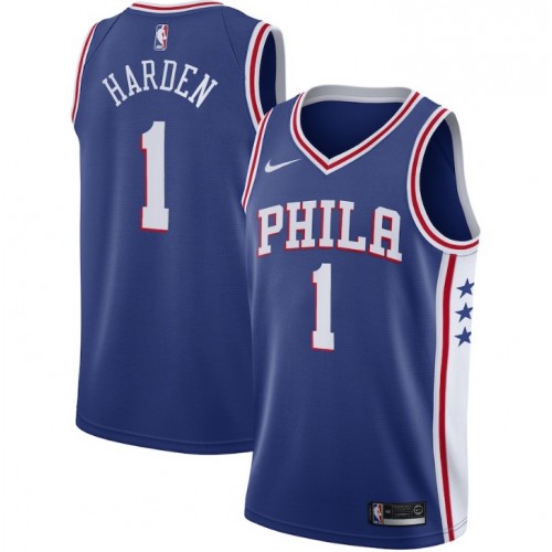 Men's Philadelphia 76ers James Harden #1 Nike Royal 2021/22 Swingman Jersey - Icon Edition