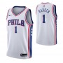 Men's Philadelphia 76ers James Harden #1 Nike White Swingman Jersey - Association Edition