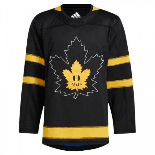 Men's Toronto Maple Leafs x drew house adidas Black&Yellow Alternate Blank Jersey