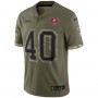 Mike Alstott Tampa Bay Buccaneers 2022 Salute To Service Retired Player Limited Jersey - Olive