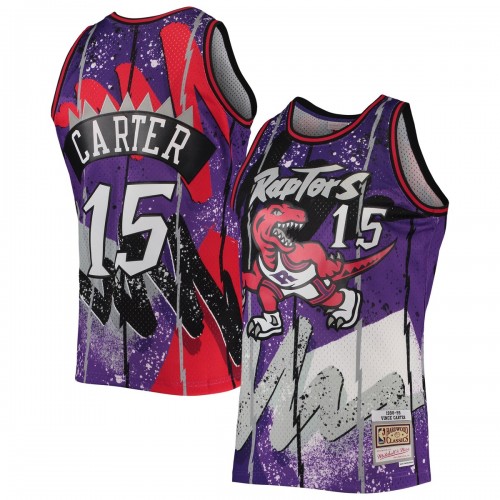 Vince Carter Toronto Raptors Throwback Mitchell & Ness Hardwood Classics 1998-99 Hyper Hoops Jersey - Purple