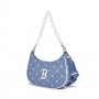 Dia MONOGRAM Jacquard Denimlike Strap Hobo Bag Boston Red Sox