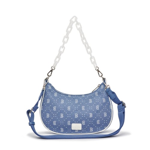 Dia MONOGRAM Jacquard Denimlike Strap Hobo Bag Boston Red Sox