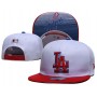 LA Dodgers Logo Under Visor 2 Tone White/Red Snapback Hat