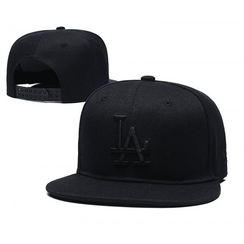 Los Angeles Dodgers Black on Black Snapback Hat