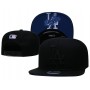 Los Angeles Dodgers Logo Under Visor Black on Black Snapback Hat