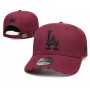 Los Angeles Dodgers Team Name on Visor Edge Wine Adjustable Hat