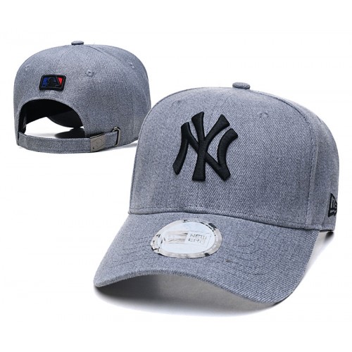 New York Yankees League Essential Gray Black Logo Adjustable Hat