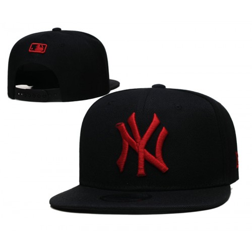 New York Yankees League Essential Black Red Logo Snapback Hat