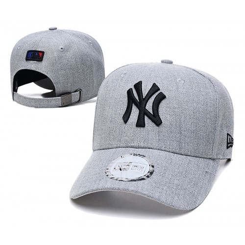 New York Yankees League Essential Gray Black Logo Adjustable Hat