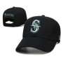 Seattle Mariners Logo Back Patch Black Adjustable Hat