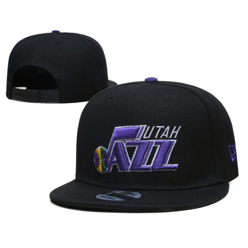 Utah Jazz Leauge Essential Black Purple Logo Snapback Hat