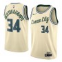 Men's Milwaukee Bucks Giannis Antetokounmpo #34 Nike Cream City  Swingman Jersey - City Edition