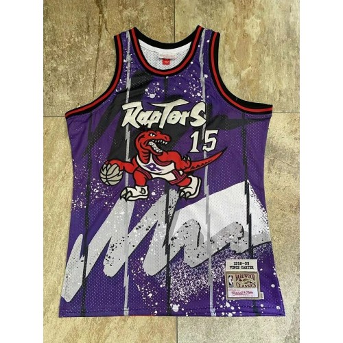 Vince Carter Toronto Raptors Throwback Mitchell & Ness Hardwood Classics 1998-99 Hyper Hoops Jersey - Purple