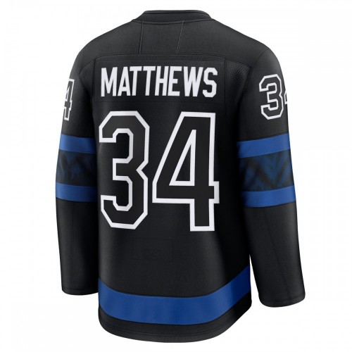 Auston Matthews Toronto Maple Leafs Fanatics Captain Patch Alternate Premium Jersey - Black