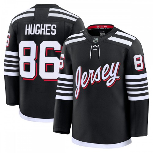 Jack Hughes New Jersey Devils Fanatics Alternate Premium Jersey - Black