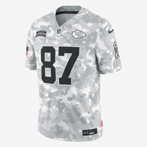 Travis Kelce Kansas City Chiefs Nike 2024 Salute to Service Limited Jersey - Arctic Camo